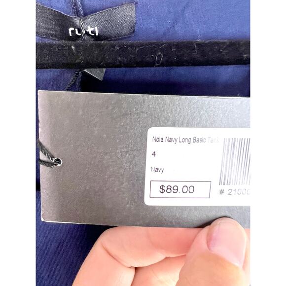 Designer RUTI Navy Nola Long Basic Tank Size 12 (Ruti Size 4) NWT - Picture 3 of 16